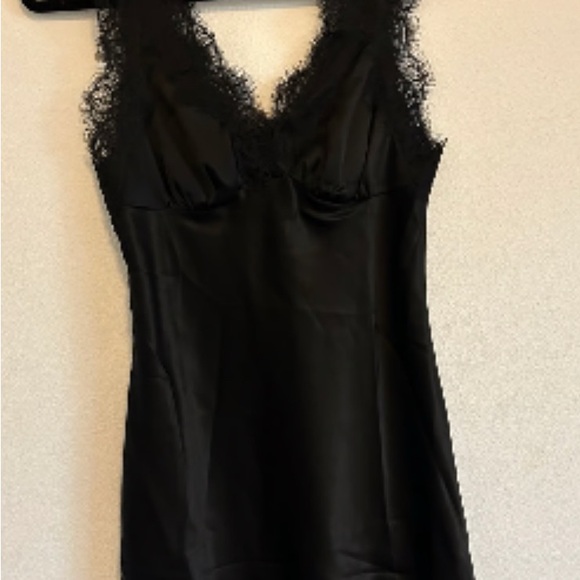 Reformation Cecily Satin Dress Black - Size S - Picture 2 of 3